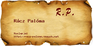 Rácz Palóma névjegykártya